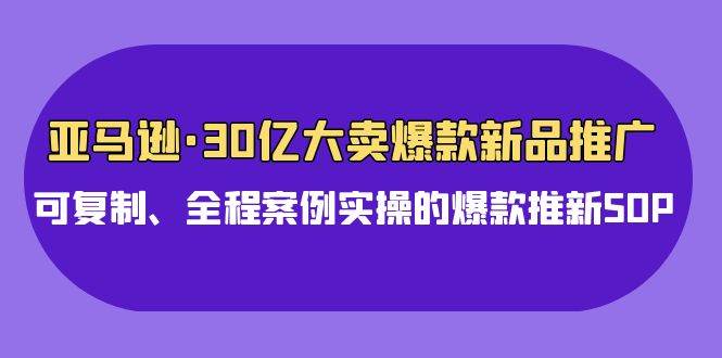 亚马逊30亿·大卖爆款新品推广，可复制、全程案例实操的爆款推新SOP-天麒项目网_中创网会员优质付费教程和创业项目大全