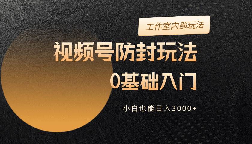 2024视频号升级防封玩法，零基础入门，小白也能日入3000+-天麒项目网_中创网会员优质付费教程和创业项目大全