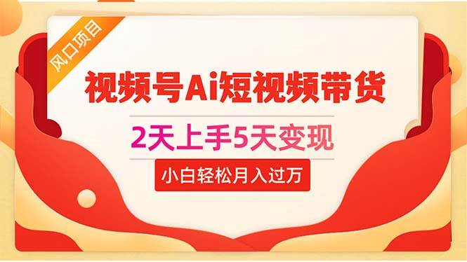 2天上手5天变现视频号Ai短视频带货0粉丝0基础小白轻松月入过万-天麒项目网_中创网会员优质付费教程和创业项目大全