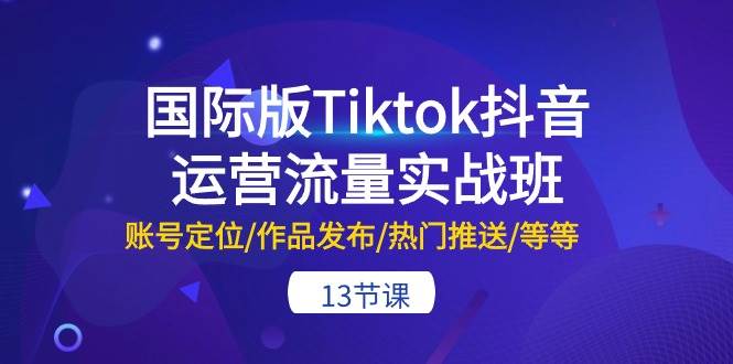 国际版Tiktok抖音运营流量实战班：账号定位/作品发布/热门推送/等等-13节-天麒项目网_中创网会员优质付费教程和创业项目大全