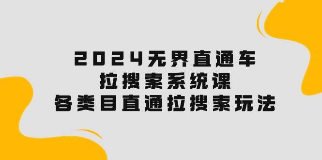 2024无界直通车·拉搜索系统课：各类目直通车 拉搜索玩法！-天麒项目网_中创网会员优质付费教程和创业项目大全