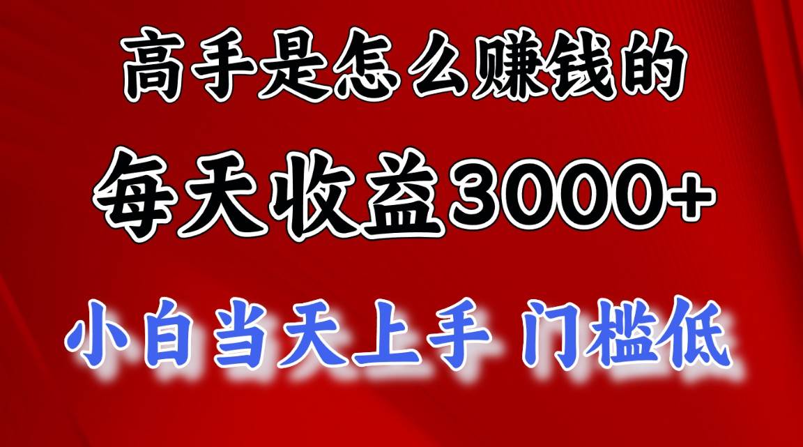 高手是怎么赚钱的，一天收益3000+ 这是穷人逆风翻盘的一个项目，非常稳…-天麒项目网_中创网会员优质付费教程和创业项目大全