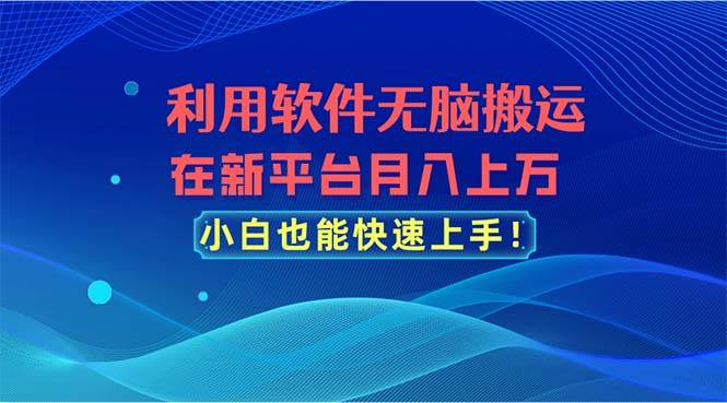 利用软件无脑搬运，在新平台月入上万，小白也能快速上手-天麒项目网_中创网会员优质付费教程和创业项目大全