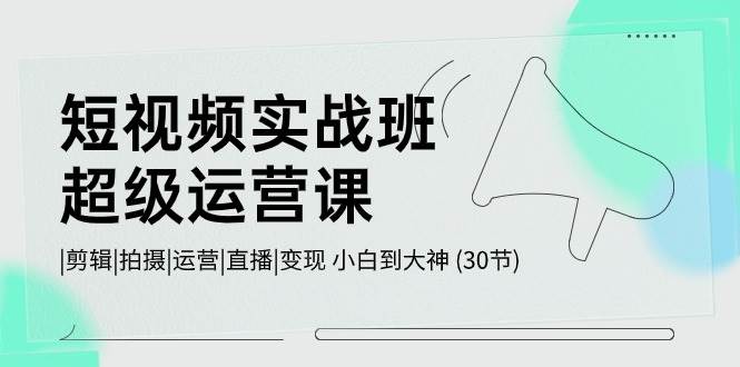 短视频实战班-超级运营课，|剪辑|拍摄|运营|直播|变现 小白到大神 (30节)-天麒项目网_中创网会员优质付费教程和创业项目大全