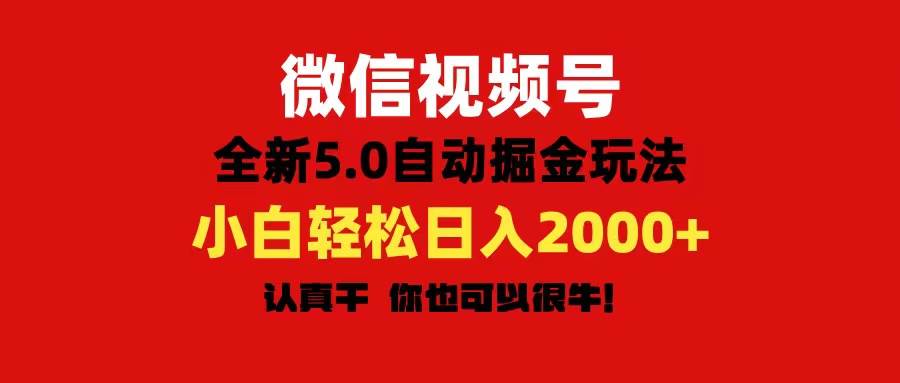 微信视频号变现，5.0全新自动掘金玩法，日入利润2000+有手就行-天麒项目网_中创网会员优质付费教程和创业项目大全