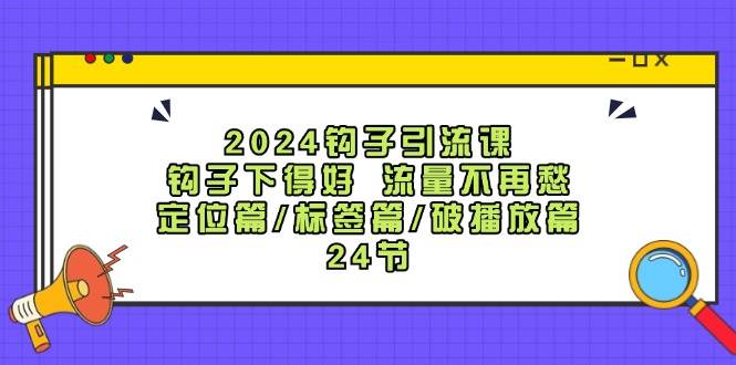 2024钩子·引流课：钩子下得好 流量不再愁，定位篇/标签篇/破播放篇/24节-天麒项目网_中创网会员优质付费教程和创业项目大全