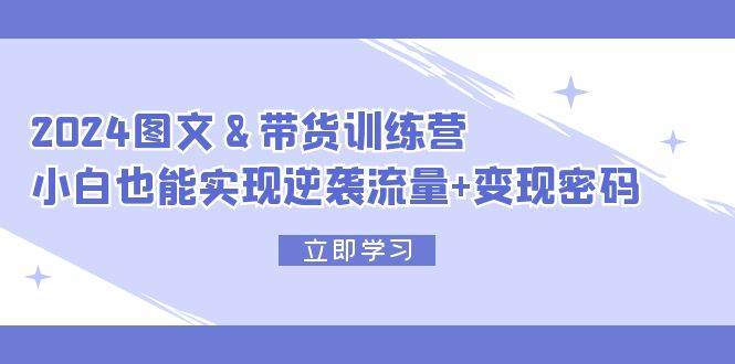 2024 图文+带货训练营，小白也能实现逆袭流量+变现密码-天麒项目网_中创网会员优质付费教程和创业项目大全