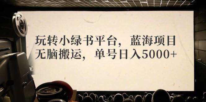 玩转小绿书平台，蓝海项目，无脑搬运，单号日入5000+-天麒项目网_中创网会员优质付费教程和创业项目大全