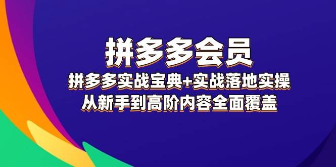 拼多多 会员，拼多多实战宝典+实战落地实操，从新手到高阶内容全面覆盖-天麒项目网_中创网会员优质付费教程和创业项目大全