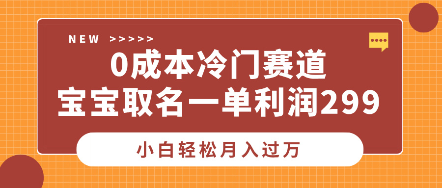 0成本冷门赛道，宝宝取名一单利润299，小白轻松月入过万-天麒项目网_中创网会员优质付费教程和创业项目大全