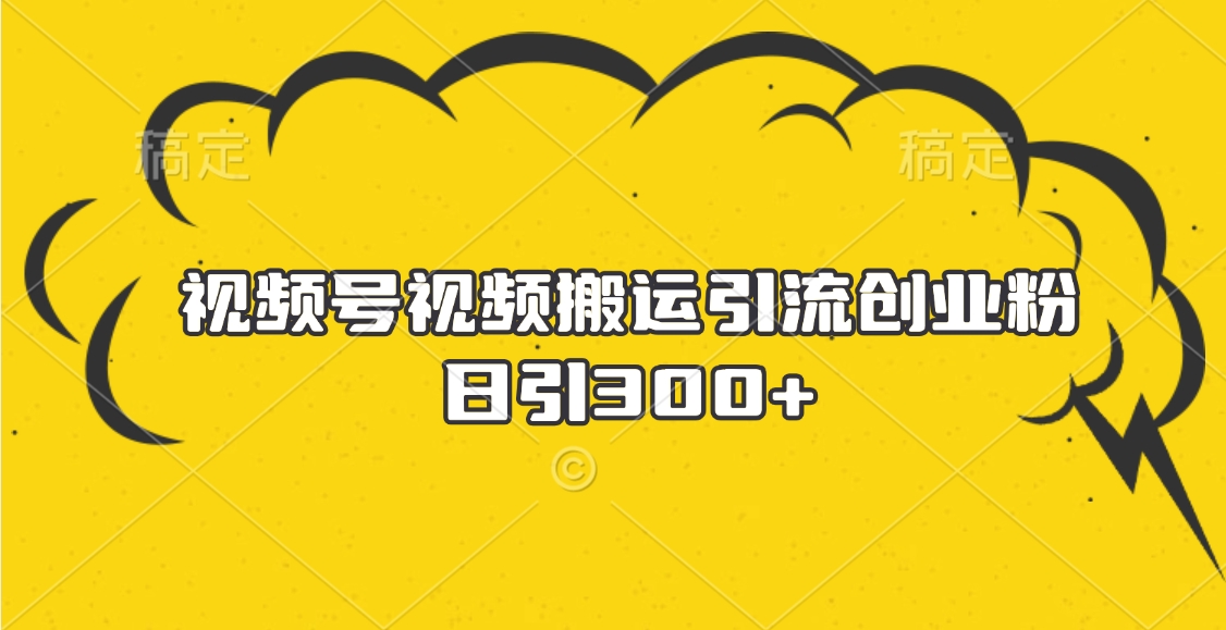 视频号视频搬运引流创业粉，日引300+-天麒项目网_中创网会员优质付费教程和创业项目大全