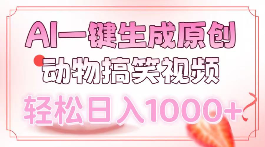 AI一键生成原创动物搞笑视频，轻松日入1000+-天麒项目网_中创网会员优质付费教程和创业项目大全