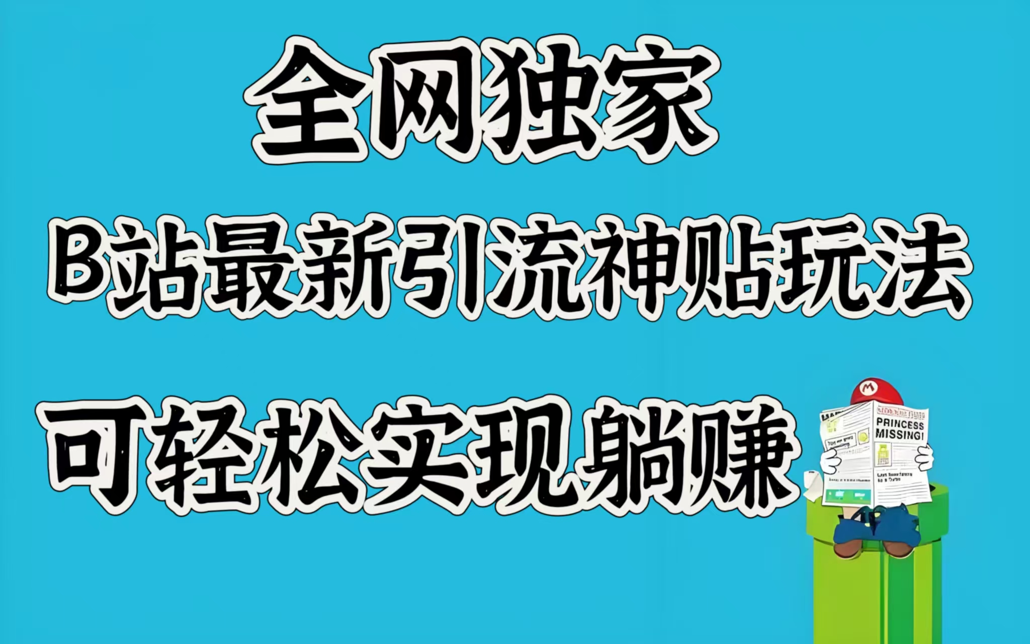 全网独家，B站最新引流神贴玩法，可轻松实现躺赚-天麒项目网_中创网会员优质付费教程和创业项目大全