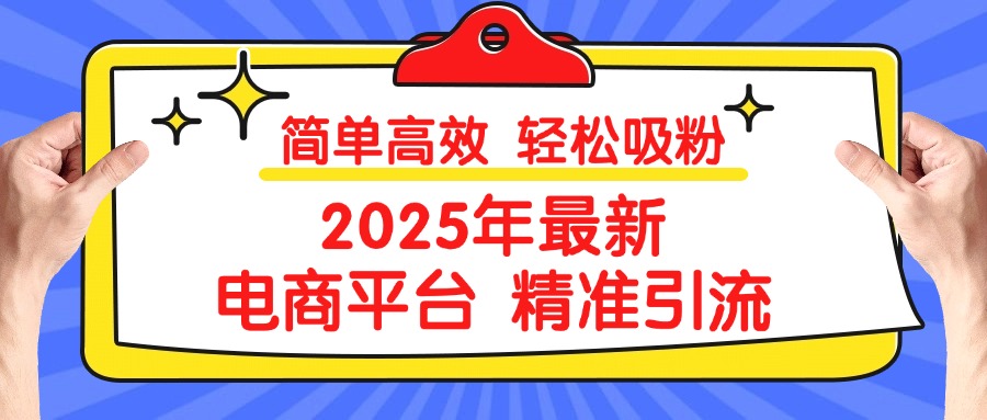 2025年最新电商平台精准引流 简单高效 轻松吸粉-天麒项目网_中创网会员优质付费教程和创业项目大全