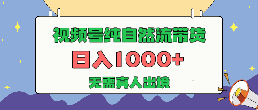 视频号纯自然流带货，日入1000+，无需真人出境，新手小白也可操作-天麒项目网_中创网会员优质付费教程和创业项目大全