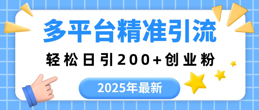 2025年最新多平台精准引流，轻松日引200+-天麒项目网_中创网会员优质付费教程和创业项目大全