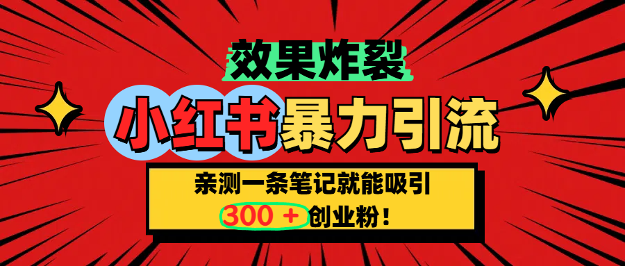 小红书炸裂玩法，亲测一条笔记就能吸引300+精准创业粉！-天麒项目网_中创网会员优质付费教程和创业项目大全