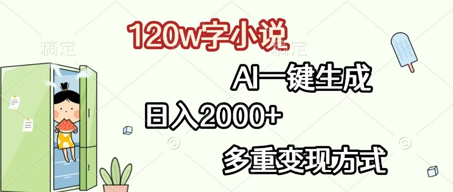 120w字小说，AI一键生成，日入2000+，多重变现方式-天麒项目网_中创网会员优质付费教程和创业项目大全