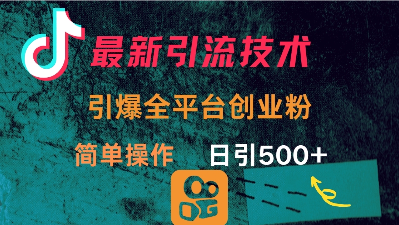 最新引流方法，引爆全平台创业粉操作简单，日引300＋-天麒项目网_中创网会员优质付费教程和创业项目大全